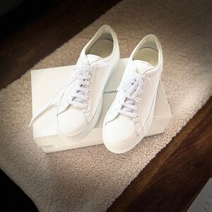 Common Projects Retro Low Sneakers in White/Off-White